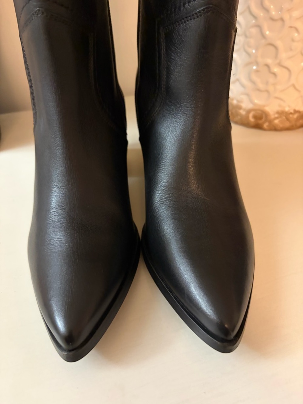 NIB FRYE Sadie Softly Tall Black Leather Boots Size 6.5M - Picture 10 of 12